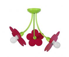 Tosel 21091 Lustre 3 Lumières, Acier, E14, 40 W, Vert, 50 x 40 cm