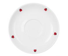 Feinkost Käfer 101654 Vaisselle, Porcelaine, Blanc/Rouge, 17 x 17 x 2,5 cm