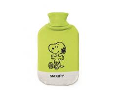 Excelsa Peanuts Housse pour bouillotte en matière synthétique Motif Snoopy, Verte, 35 x 19 x 3,5 cm