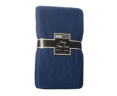 Drap-Housse en Jersey pour Berceau, Berceau, lit Simple, Double, King (Bleu Marine, King)