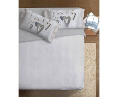 Ipersan 1 Personne Parure Housse de Couette Fine Art Cuori 155x240 Couleur Gris/Blac