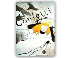 Legendarte Affiche Publicitaire Vintage Confetti cm. 30x40 - Impression sur Métal