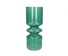 J. Kersten BV Vase en Verre Bleu pétrole 13,5 x 13,5 x 34 cm