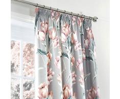 DND Tulipe Grande Floral Face Ã revÃªtement Thermique Rideaux plissÃ©s doublÃ©s, 167,6Â x 182,9Â cm (168Â x 183Â cm), Blush