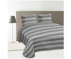 HomeMaison Boutis ImprimÃ© Ethnique avec 2 Taies Assorties, Polyester, Taupe, 250x230 cm