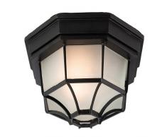 Firstlight Lanterne pour plafond 8 panneaux E27 IP43 1 x 60 Watts Noir