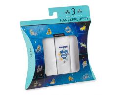 Go West Aquarius mouchoirs Star Coton Homme-Blanc-Lot de 3