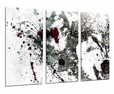 Tableau Moderne Photographique, Impression sur bois, Résumé de loup Animal sauvage, Fond blanc,, 97 x 62 cm, ref. 26812