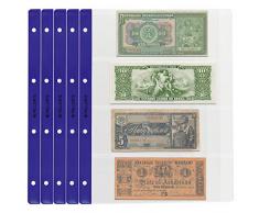 PELLERS PLB410 10 Feuilles de Collection, 4 Pochettes 219mm X 75mm pour Billets de Banque et Chèques. Recharge pour Modèle XL, Plastique, Extra Transparent