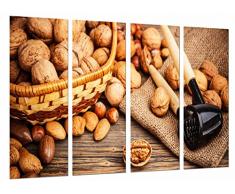Tableau Moderne Photographique, Impression sur bois, Cuisine comestible, écrous de magasin décrous de noix, 131 x 62 cm, ref. 27073
