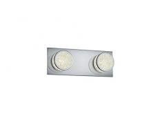 Trio Leuchten Plafonnier LED Clinton, chrome et acrylique de krakelee Applique 2 ampoules Silber, Transparent