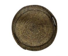 EA DÃ©co Naturel & Design ABFNOI Plateau TchÃ¨kÃ¨, Plastique, Noir, 40 x 40 x 7 cm