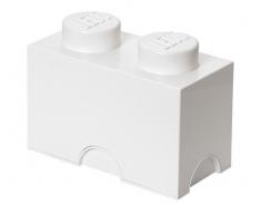 Brique de rangement LEGO 2 plots, Boîte de rangement empilable, 2,6 l, blanc