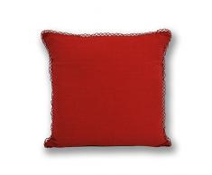 Hierba Barcelona desilinen Coussin décoratif brodé Moderne 45x45x13 cm Rouge (Grenat)