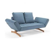 INNOVATION LIVING Canapé design GHIA WOOD bleu Mixed Dance Light Blue convertible lit 210*80 cm