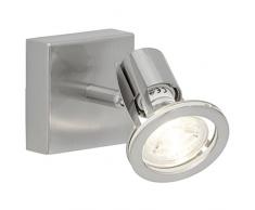 Brilliant AG G36210/77 Spot patère LED, Métal, GU10, 4 W, Acier/Chrome, 0 x 11.5 x 8 cm