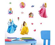 Disney Princesse Stickers muraux 3D, en Vinyle, Multicolore