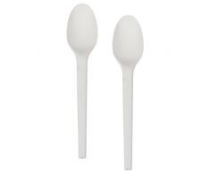 Decor Service Couverts jetables, de maÃ¯s biokunststoff, Blanc, 14Â x 0,5Â cm