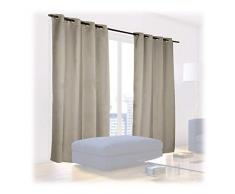 Relaxdays, sable Rideaux occultants avec oeillets lot de 2 couleur unie en polyester HxlxP: 245 x 135 x 0,5 cm, 0,5 x 135 x 245 cm