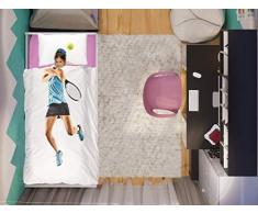 Italian Bed Linen Parure de lit Enfant numérique 1 Place 1 Posto Tennista