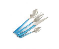 Galileo Casa 2197257 Louvre Lot de 24 couverts en acier et plastique Bleu