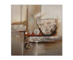 Arte Dal Mondo AS333X1 Abstrait Tableau Modern Peint à la Main sur Toile avec Chassis, Multicolor, 100x100x3,5 cm