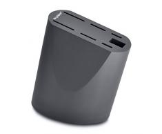 Berghoff 1108926 coudé Couteau de Cuisine Bloc de Rangement en Bois, Bois, Noir, 19.5 x 11.5 x 25 cm