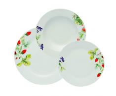 Tognana Service de table 18Â piÃ¨ces Fraises, Porcelaine, multicolore