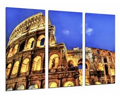 Tableau Moderne Photographique, Impression sur bois, Monument Coliseum Amphithéâtre romain, Italie, 97 x 62 cm, ref. 26887