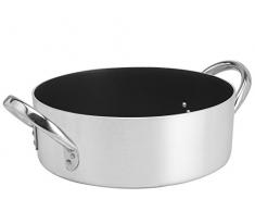 Casseroles Agnelli Platinum Marmite Faitout Bas, Aluminium, avec 2 Poignées en Acier INOX, Argent, 40 litres