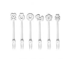 Guzzini Aperitivo Love Lot de 6 fourchettes en Acier Inoxydable 18/12 ArgentÃ© 20