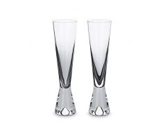 Tom Dixon Lot de 2 flûtes à Champagne en Verre soufflé à la Bouche Noir et Transparent Design Contemporain Noir