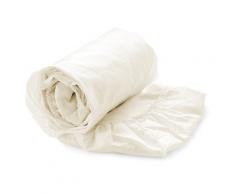 Heckett Lane Drap Housse 100% Satin de Coton mako 180 x 210-220 + 35 cm Blanc cassÃ©