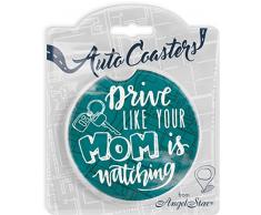 Angelstar 13434Â Disque comme Absorbant Auto Dessous de Verre, 2â3/10,2Â cm, Multicolore