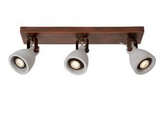 Lucide CONCRI-LED - Spot Plafond - Ã 9 cm - LED Dim. - GU10 - 3x5W 3000K - Cuivre