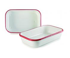 IBILI 913226 Plat à Rotir sans Anses Bordeaux, INOX, Blanc, 26 x 16 x 6 cm