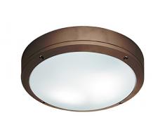 Viokef Lighting 4049203 Lustre Marron Round Leros, Aluminium, E27, 27,5 x 27,5 x 8