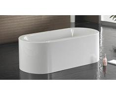 MobilierMoss 1413328 Emiliana Baignoire Ãlot Design Ovale Autre Blanc 170x83, 5x58 cm