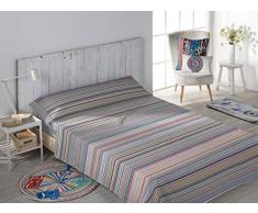 SECANETA Stilia Parure de lit 3 pièces avec Drap-Housse, Drap Plat et taie doreiller, Fermeture éclair (Quartz, lit 135 x 190/200 cm)