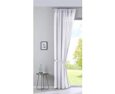 Gardinenbox Nizza Voilage en Coton Semi-Voile Transparent avec Passants et Passants pour Rideaux Blanc 254 x 135 cm