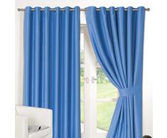 Dreamscene Rideaux occultants Ã Åillets de luxe, bleu canard, 90Â x 90Â x 229Â cm