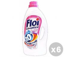 Floi Set 6 Lessive Machine à Laver Liquide 28 lavages Douce Printemps 1,75 Lt.
