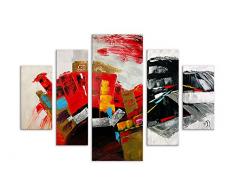 Arte Dal Mondo AY037CX1 Abstrait Tableau Modern Peint Ã la Main sur Toile avec Chassis, Multicolor, 100x140x3 cm