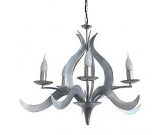 Tosel 20252 Lustre Palm Acier 60 W E14 Aluminium