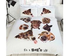 Just Contempo Chiens Housse de couette, Multi Dogs Life, Double