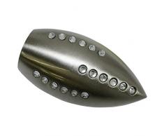 GARDINIA Embouts pour tringle Ã rideau, 2 embouts ogive/cristal, SÃ©rie Chicago, MÃ©tal, Effet inox, DiamÃ¨tre: 20 mm