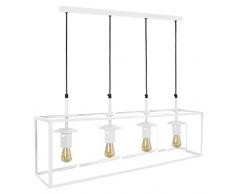 Tosel 21075 Lustre 4 LumiÃ¨res, Acier, E27, 40 W, Noir, 72 x 90 cm