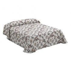 Viantala Sylvia 103 boutà Couvre-lit Lit 150, Coton, Marron et Blanc.