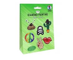 URSUS 43500003 Diamond Painting Funny Lot de 2 planches dautocollants avec diamants Ã©tincelants 15 x 10 cm Motifs assortis Pierres Ã diamant, piquets, cire et coupelle Multicolore
