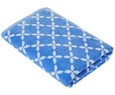 Lasa Home Draps 70x140, Collection Shibori, Motifs Floraux, Bleu 100% Coton, 70x140x1 cm